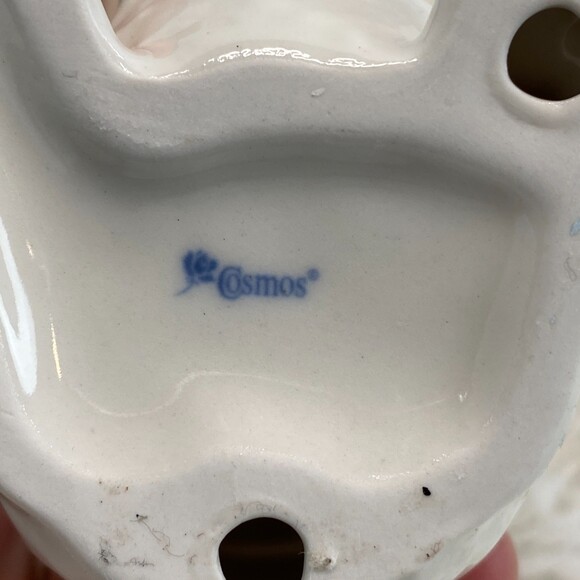 Vintage Porcelain Ceramic White Rabbit Flower Candle Holder Kitsch Cute - Picture 6 of 7